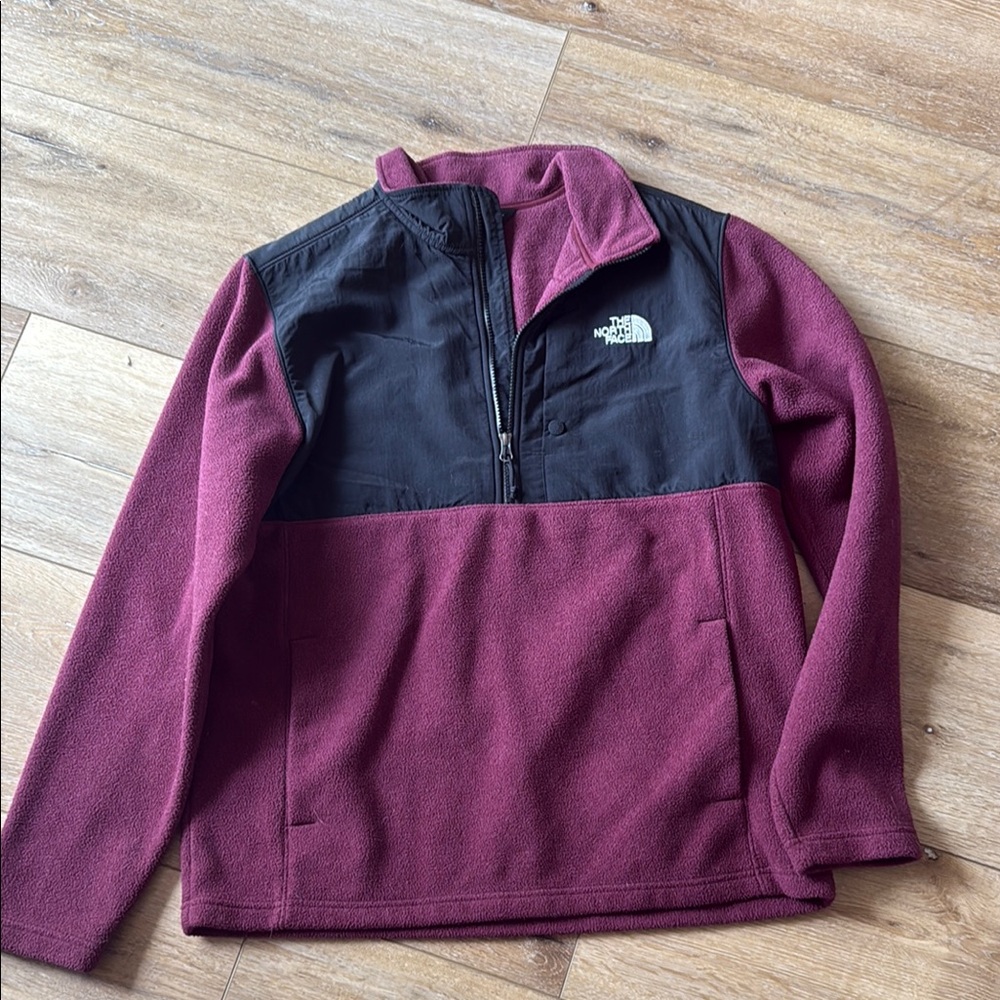 The North Face Burgundy and Black Fleece Pullover